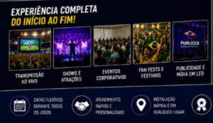 Aluguel de Soluções Interativas e Estruturas Tecnológicas para Eventos Temáticos da Copa 2026 em Salvador BA